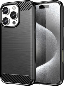 Hurtel Etui silikonowe Carbon Case do iPhone 16 Pro Max - czarne