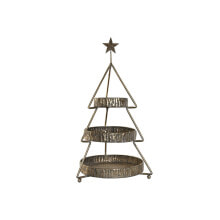 Fruit Bowl Home ESPRIT Golden Metal 43 x 43 x 79 cm Christmas Tree