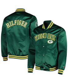 Tommy Hilfiger men's Green Green Bay Packers Elliot Varsity Full-Snap Jacket
