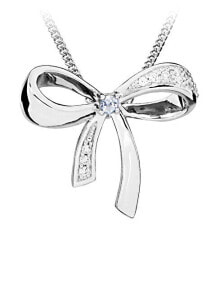 Женские кулоны и подвески Charming silver pendant bow with topaz PG000096