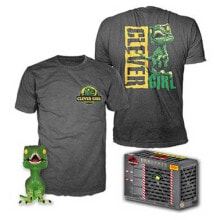 FUNKO POP And Short Sleeve T-Shirt Jurassic Park Clever Raptor 9 cm