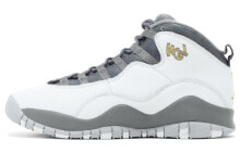 Jordan Air Jordan 10 Retro London 伦敦 中帮 复古篮球鞋 GS 白灰色 / Кроссовки Jordan Air Jordan 10 Retro London GS 310806-004