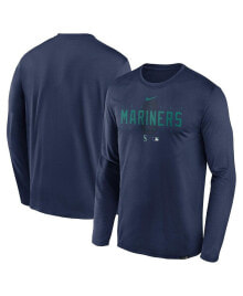 Nike men's Navy Seattle Mariners Authentic Collection Team Logo Legend Performance Long Sleeve T-shirt