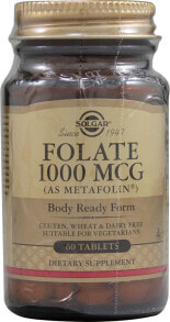 Витамины группы В Solgar Folate (as Metafolin) --Фолиевая кислота (в виде Метафолина  ) - 1000 мкг - 60 таблеток