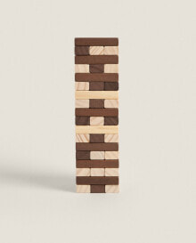 Pine wood tower block game