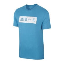 Мужская футболка спортивная голубая с логотипом Nike Dry Tee Block 2.0 M BQ1851-433