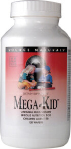 Витаминно-минеральные комплексы source Naturals Mega-Kid Мультивитаминный комплекс для детей от 2 да 10 лет 120 жевательных вафель с вишневым вкусом