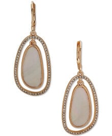 Купить серьги Anne Klein: Gold-Tone Pavé & Mother-of-Pearl Orbital Drop Earrings