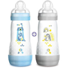 Бутылочки и ниблеры для малышей набор из 2 детских бутылочек MAM по 320 мл. Система " вентилируемого дна" .