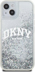 DKNY DKNY Liquid Glitter Big Logo - Etui iPhone 15 / 14 / 13 (biały)