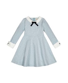 Купить детские платья и сарафаны для девочек Hope & Henry: Little Girls Long Sleeve French Look Ponte Dress with Bow