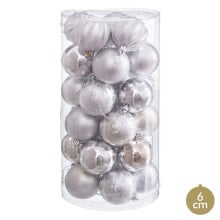 Christmas Baubles Silver Plastic Ø 6 cm (30 Units)