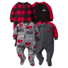 Купить детские пижамы для мальчиков Gerber: Gerber Baby & Toddler Boy Microfleece Blanket Sleeper Pajamas 4-Pack Size 6-9 M
