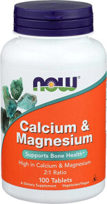 Кальций NOW Calcium & Magnesium Кальций 1000 мг и магний 500 мг 100 таблеток