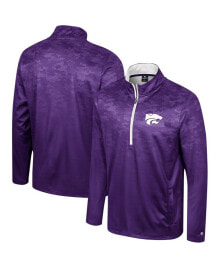 Купить мужские футболки и майки Colosseum: Men's Purple Kansas State Wildcats The Machine Half-Zip Jacket