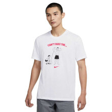 Мужские спортивные футболки Мужская спортивная футболка белая с принтом NIKE Dri Fit Short Sleeve T-Shirt