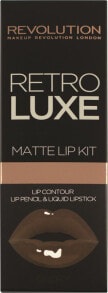 Makeup Revolution Retro Luxe Kit Matte Glory Набор: жидкий матовый блеск и контур для губ