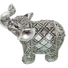 Decorative Figure Alexandra House Living Silver Acrylic Plastic Melamin Elephant 11 x 6 x 16 cm