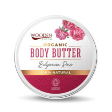 Несмываемые средства и масла для волос wooden Spoon Organic Body Butter Bulgarian Rose Натуральное органическое масло для тела с ароматом розы 100 мл