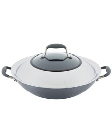Advanced Home Hard-Anodized Nonstick Wok with Side Handles, 14