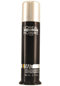 L'Oreal Paris Homme 4 Mat Моделирующая паста для гибкой фиксации волос с матовым эффектом 80 мл