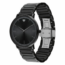 Купить наручные часы Movado: Movado Men's Ultra Slim Black Dial Stainless Steel Watch - 607210 NEW