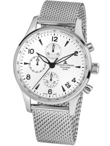 Мужские наручные часы с браслетом Мужские наручные часы с серебряным браслетом Jacques Lemans 1-1935E London automatic chronograph 44mm 10ATM