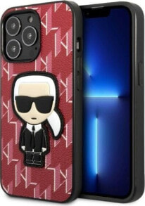 Karl Lagerfeld Etui Karl Lagerfeld KLHCP13XPMNIKPI Apple iPhone 13 Pro Max hardcase czerwony/red Monogram Ikonik Patch