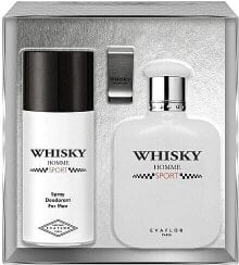 Evaflor Whisky Sport - Duftset (Eau de Toilette 100ml + Deospray 150ml + Geldscheinklammer)