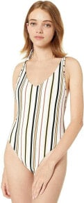 Купить женские купальники Volcom: Volcom 265519 Women's Stripe Multi One Piece Swimsuit Size Medium