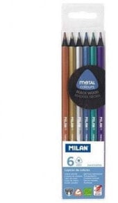 Цветные карандаши для рисования для детей milan Metallized Triangular Crayons 6 Colors (07102306)