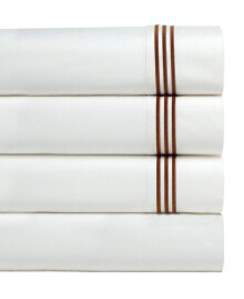 Pointehaven 300 Thread Count Embroidered Cotton Oversized Percale Sheet Set, California King