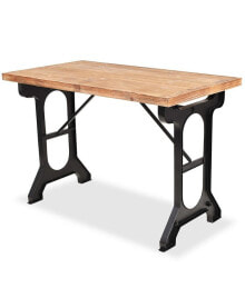 vidaXL dining Table Solid Fir Wood Top 48