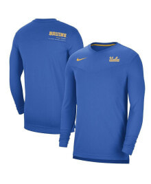 Nike men's Blue UCLA Bruins Coach Performance Long Sleeve V-Neck T-shirt