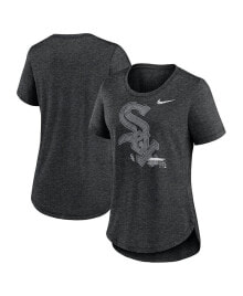 Nike women's Heather Black Chicago White Sox Touch Tri-Blend T-shirt