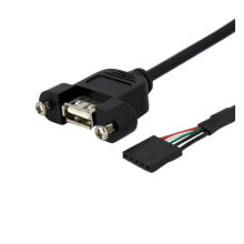 StarTech.com 30 cm Inbouwpaneel USB Kabel - USB A naar Moederbord Aansluitkabel F/F USB кабель 0,3 m Черный USBPNLAFHD1