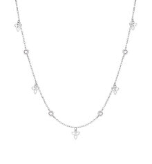 Ювелирные колье stylish steel necklace with zircons TJ-0001-N-45