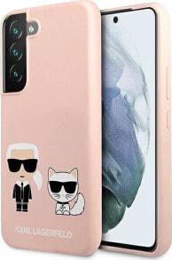 Karl Lagerfeld Karl Lagerfeld KLHCS22MSSKCI S22+ S906 hardcase jasno różowy/light pink Silicone Ikonik Karl & Choupette