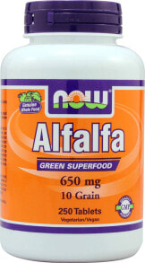 Растительные экстракты и настойки NOW Alfalfa Green Superfood  Люцерна-зеленый суперфуд 650 мг - 250 таблеток