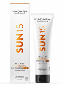 Средства для загара и защиты от солнца Glittering sunscreen BB body and face cream SPF 15 Beach BB (Shimmering Sunscreen) 100 ml