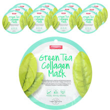 Купить корейские маски для лица Purederm: Green Tea Collagen Beauty Mask, 12 Sheets, 0.63 oz (18 g) Each