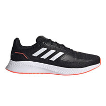 Женские кроссовки мужские кроссовки спортивные для бега черные текстильные низкие с белой подошвой Adidas Runfalcon 20