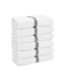 Arkwright Home power Gym Bath Towels (6 Pack) - 22x44, Color Options, 100% Ring-Spun Cotton