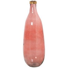 Floor vase Alexandra House Living Pink Golden Crystal 25 x 25 x 68 cm