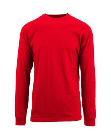 Купить белые мужские футболки и майки Galaxy by Harvic: Men's Egyptian Cotton-Blend Long Sleeve Crew Neck Tee