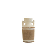 Vase Romimex White Sackcloth Ceramic 15 x 30 x 15 cm