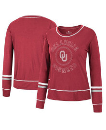 Женские блузки и кофточки women's Crimson Oklahoma Sooners Heathrow Super Soft Long Sleeve T-shirt