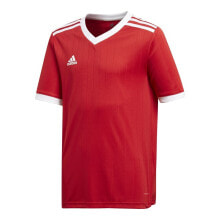 Мужские спортивные футболки Мужская спортивная футболка красная с логотипом Adidas Tabela 18