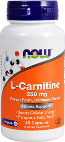 Аминокислоты nOW L-Carnitine L-карнитин 250 мг 60 растительных капсул