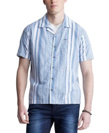 Купить мужские рубашки Buffalo David Bitton: Men's Sinap Striped Short Sleeve Button-Front Camp Shirt